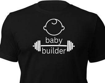 Baby Builder Shirt, Crossfit Unisex Shirt, Fit Momma Shirt, Funny Maternity Gift, Pregnancy Gift, Pregnant body builder-Unisex t-shirt