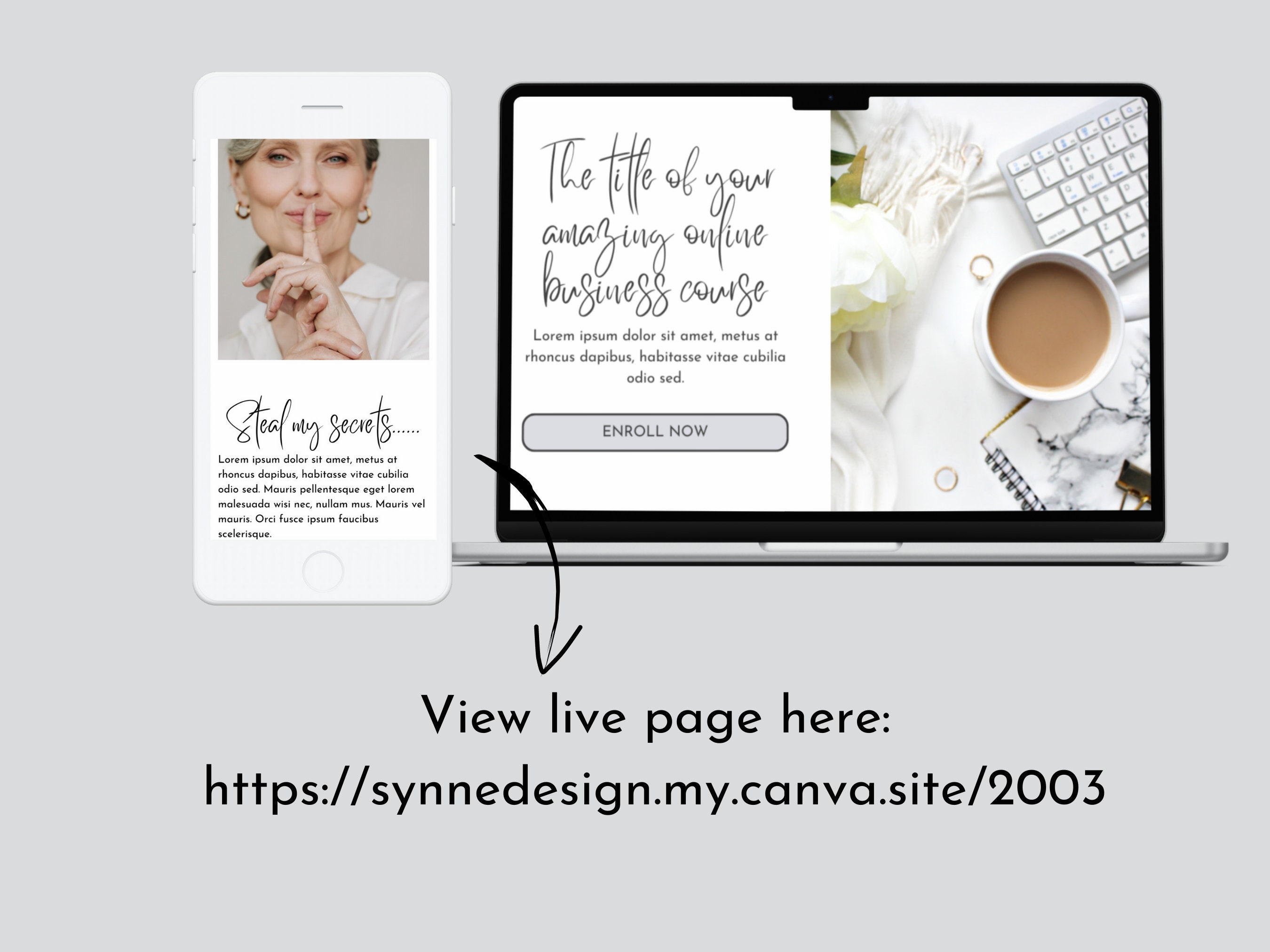 Business Coach Website Template Canva Website Template Sales Page