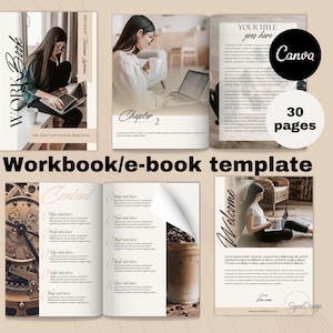 E-boeksjabloon met 30 pagina&#39;s Canva | Bewerkbare e-boeksjabloon | Digitale download van e-boeken | Werkmapsjabloon Canva | Bewerkbaar werkboek | Canva-e-boek