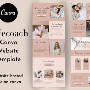Websitesjabloon voor levenscoach | Canva-websitesjabloon | Website | Sjabloon voor bestemmingspagina's | Websitethema | Website voor coaches | Canva-website