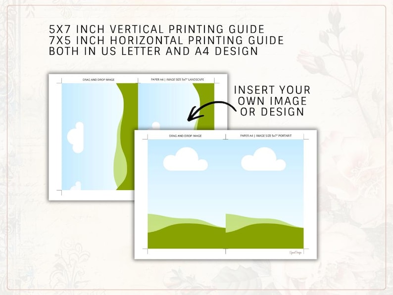5x7 Invitation Printing Cutting Guide, Canva Template, Print 2 per Page ...