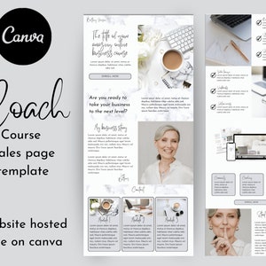 Business Coach Website Template | Canva website template | Sales Page | Landing Page Template | Website Theme | Website for Coaches