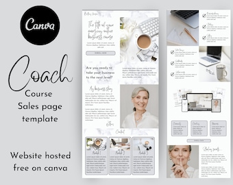 Business Coach Website Template | Canva website template | Sales Page | Landing Page Template | Website Theme | Website for Coaches