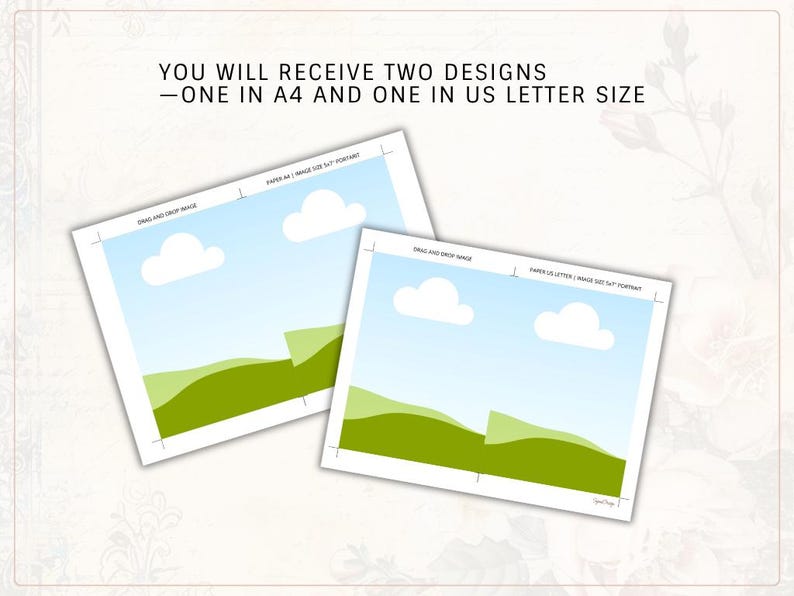 5x7 Invitation Printing Cutting Guide, Canva Template, Print 2 per Page ...
