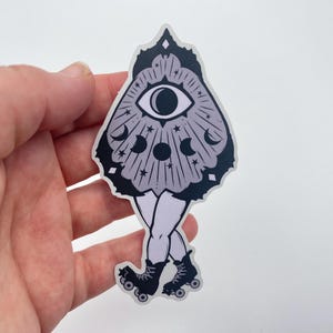 Spirit Board Planchette on Roller Skates - Vinyl Sticker
