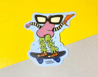 Naklejka „Pickin’ Up Speed Skateboarding” | Obrzydliwe lata 90. | Podwójne wyzwanie | Wodoodporna naklejka