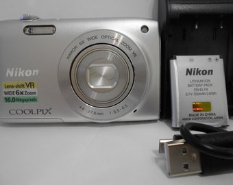 Nikon COOLPIX S3300 16 MP Digital Camera with 6x Zoom with Charger Battery