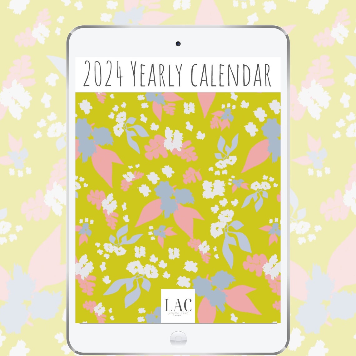 2024 Calendar Floral Art 2024 Calendar Printable Yearly Planner
