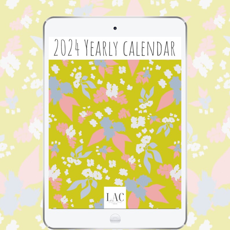 2024 Calendar Floral Art 2024 Calendar Printable Yearly Planner
