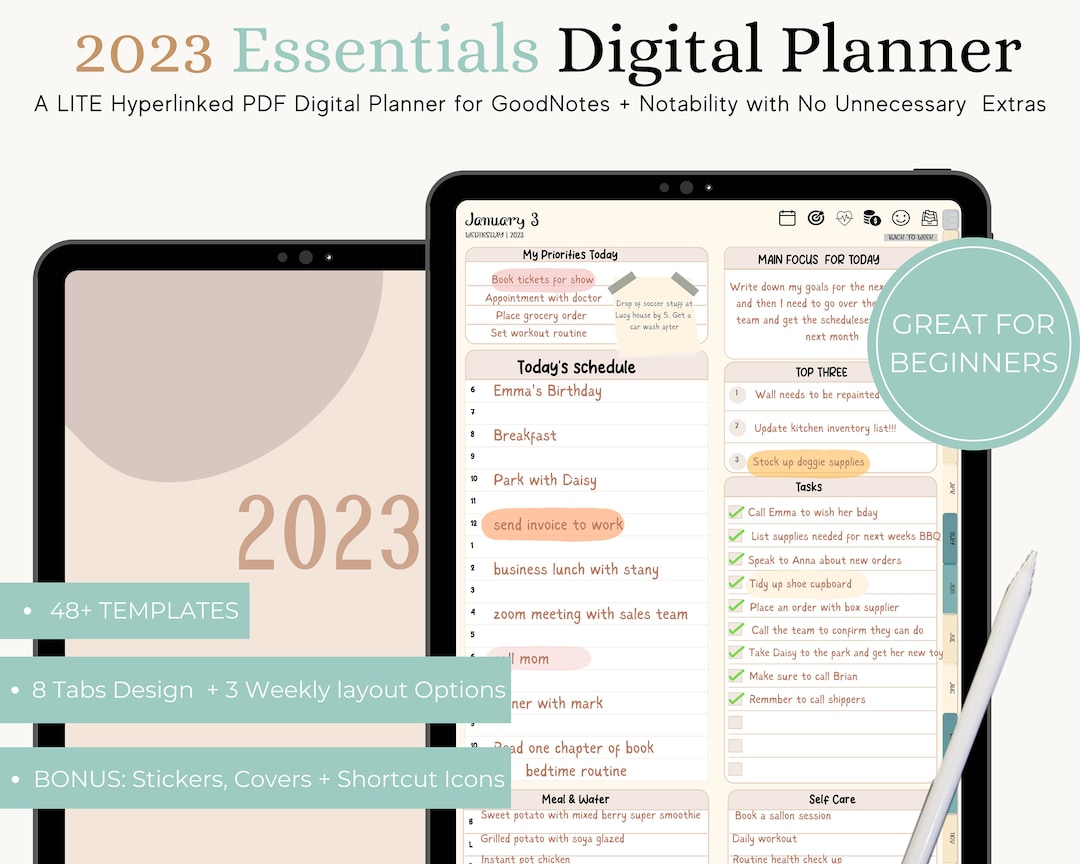 2024 2025 Remarkable 2 Ultimate Planner Hyperlinked Digital Planner ...