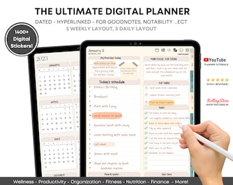 2026 Digital Planner, 2026 Portrait Planner, 2026 Planner, 2026 Dated Planner, Hyperlinked Digital Life Planner, GoodNotes 2026 Planner iPad