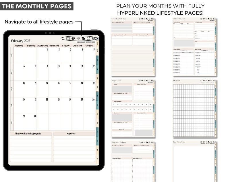 20242025 BOOX Note Air Ultimate Planner, Hyperlinked Digital Planner Bundle, Digital Download