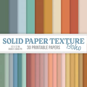 Textura de papel sólido, papel aquarela colorido sólido boho, textura de papel minimalista imprimível, papel boho colorido para decoração
