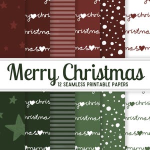 Carta digitale natalizia, carta da scrapbooking natalizia stampabile senza soluzione di continuità, decorazione natalizia a pois, carta da regalo a righe di Natale
