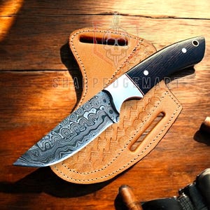 Handmade Rasp Steel Cowboy Knife: Stag Horn Handle, Damascus Blade