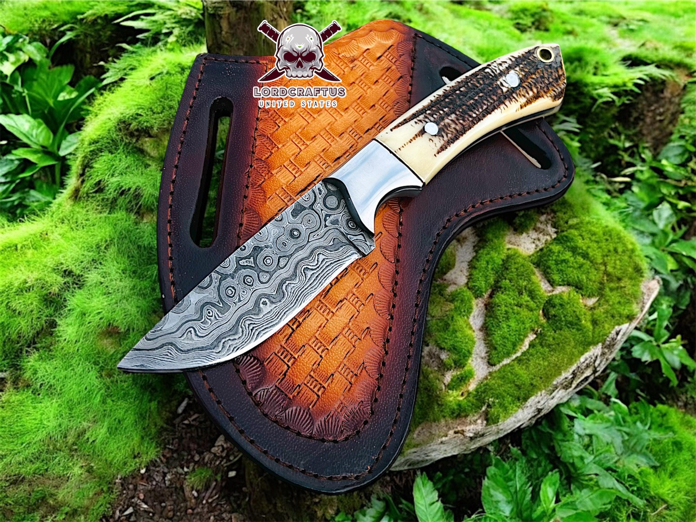 Custom Rasp Handles Personalized Handmade Rasp Steel Bull Cutter Knife: Stag Horn Handle ...