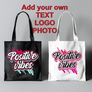 Custom Wholesale Tote Bag Personalised Print Canvas Logo Text Photo Image Brand