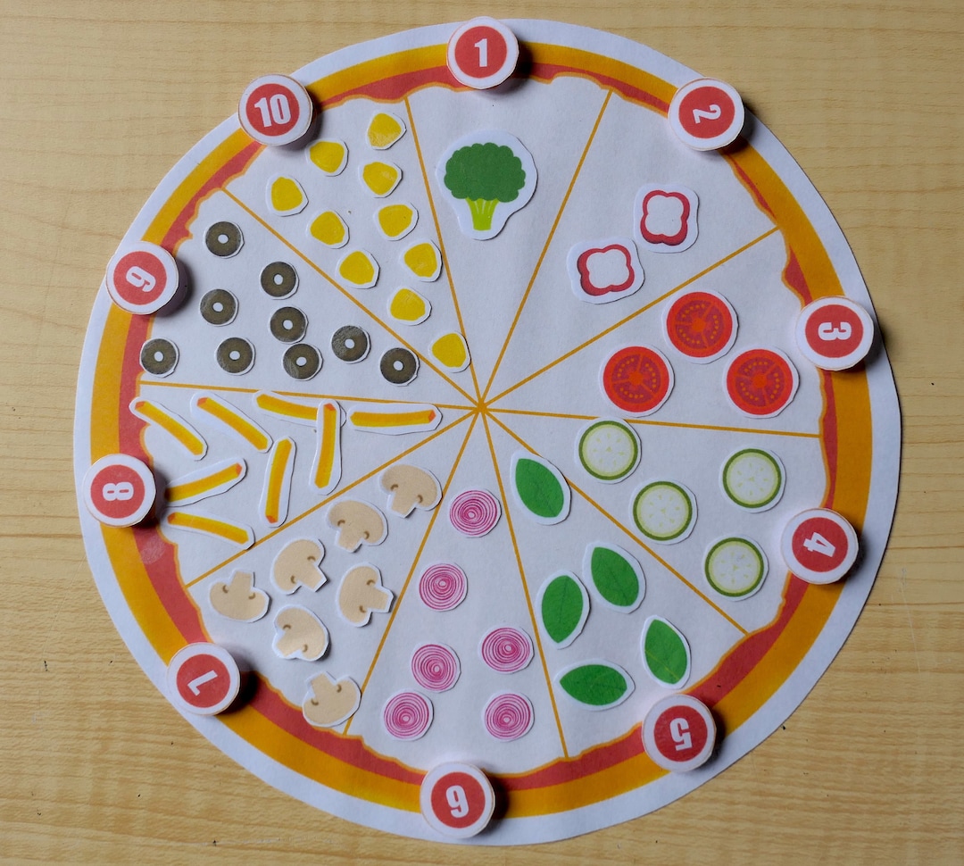 Pizza Counting Game: Numbers 1-10 Math Worksheet (PDF) - Etsy