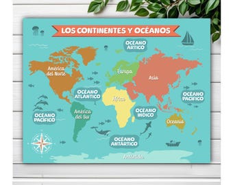 World Map Printable: Montessori Continents & Oceans Puzzle (PDF)