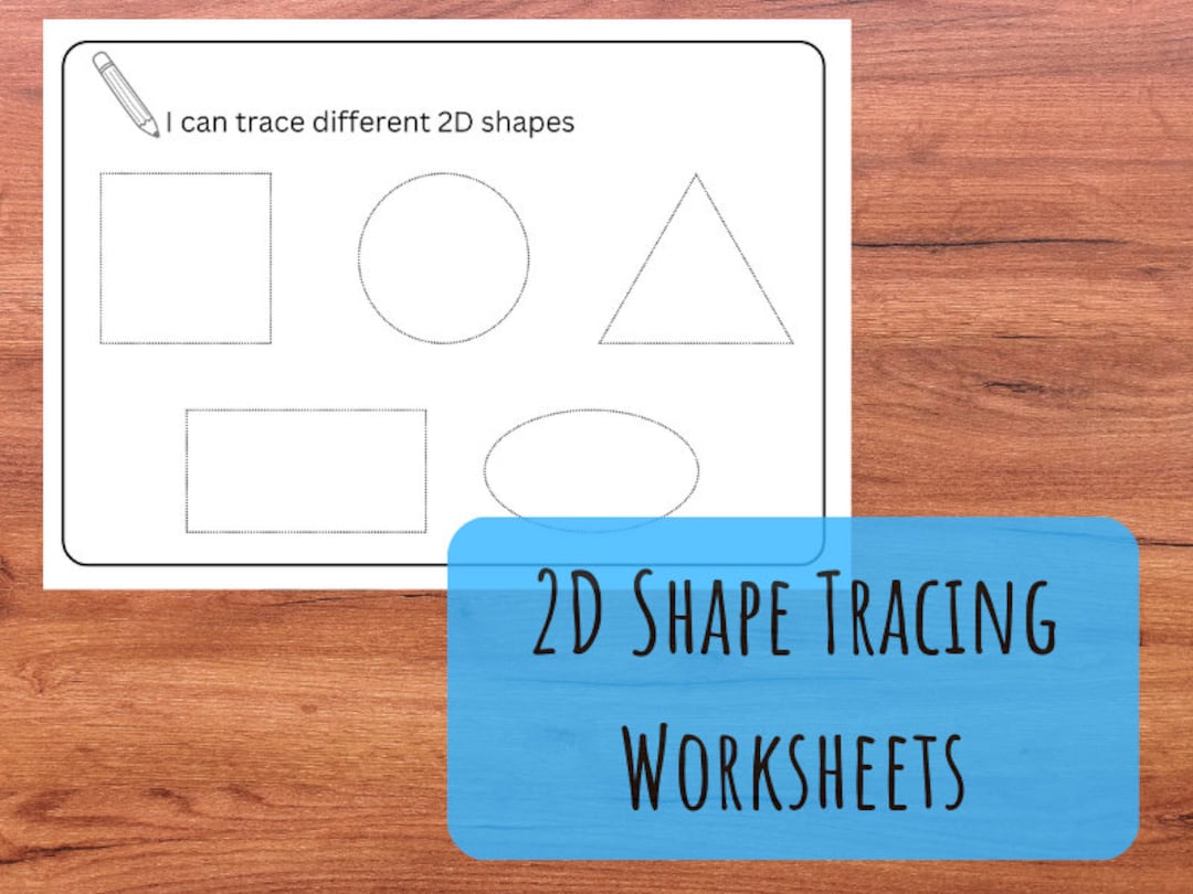 2D Shape Tracing Worksheets PDF Instant Digital Download Etsy