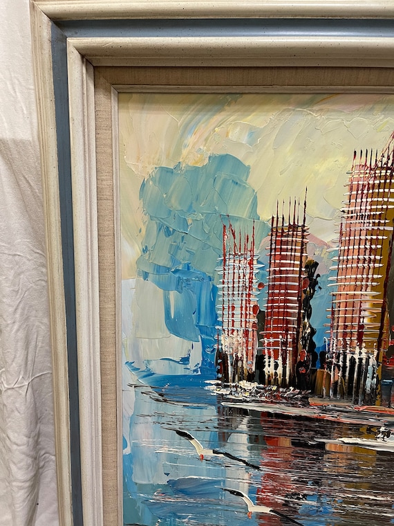P30号】good blue(call) 油絵 oil painting