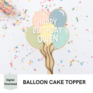 Custom Kids Cake Topper SVG | Digital Laser Cut File | Birthday Party Decoration | DIY Cake Topper Template | Editable Name Cake Topper