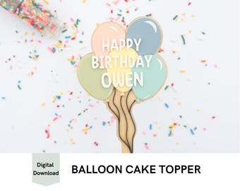 Custom Kids Cake Topper SVG | Digital Laser Cut File | Birthday Party Decoration | DIY Cake Topper Template | Editable Name Cake Topper
