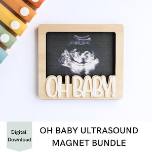 Ultraschall-Kühlschrankmagnet SVG-Datei Bundle, Laser geschnitten bereit Ultraschall Rahmen, Ultraschall Neugeborene Ankündigung digitale Datei