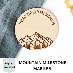 Archivo digital de marcadores mensuales en formato SVG para hitos de bebés, recuerdo cortado con láser para bebés, accesorio fotográfico para el crecimiento de recién nacidos, hito de montaña en formato SVG