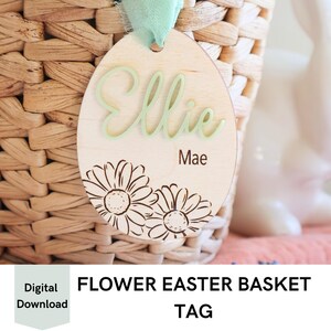 Arquivo SVG para etiqueta de cesta em formato de ovo, arquivo digital para etiqueta de cesta de Páscoa, etiqueta para cesta de Páscoa infantil, arquivo de corte para cesta de Páscoa pronto para laser, etiqueta para cesta de flores