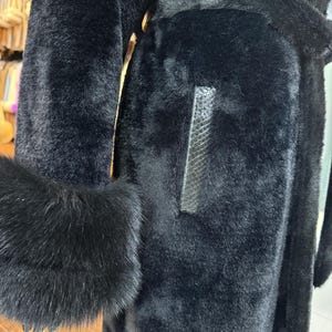 Handmade Black Fox Fur & Alcantara Coat: Luxury Women's Winter Fashion image 4