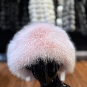 100% Real Fox Fur Baby Pink Hat