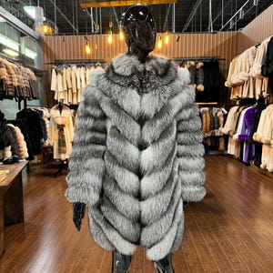 シルバーフォックス 毛皮ジャケット コート ヴィンテージ レディース Silver fox fur coat - Etsy 日本
