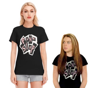 Freaky Friday (Pink Slip) - All-Over Print Women&#39;s Round Neck T-Shirt | 190GSM Cotton