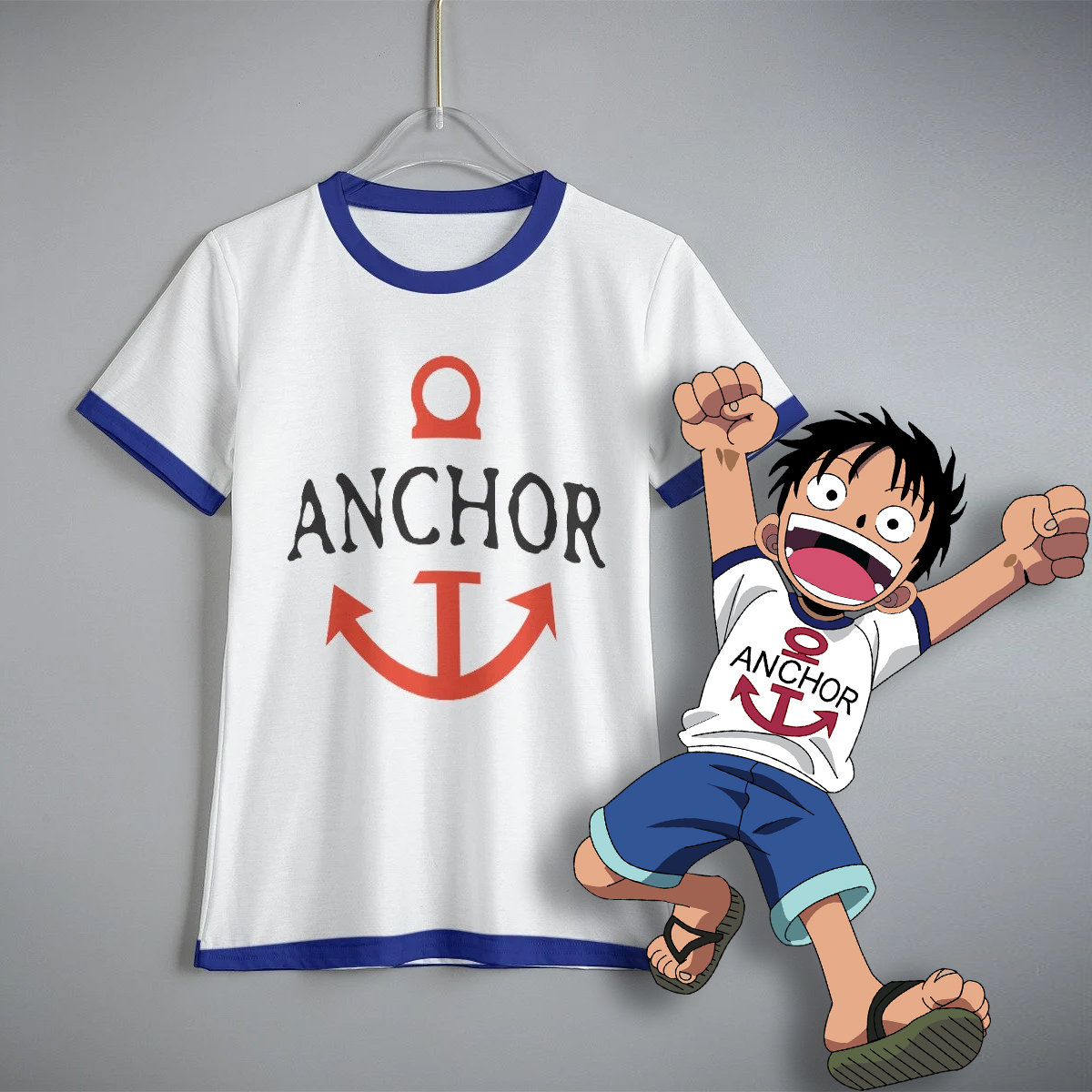 Onepiece Luffy Kid's T-shirt: Eco-friendly Anchor Print - Etsy