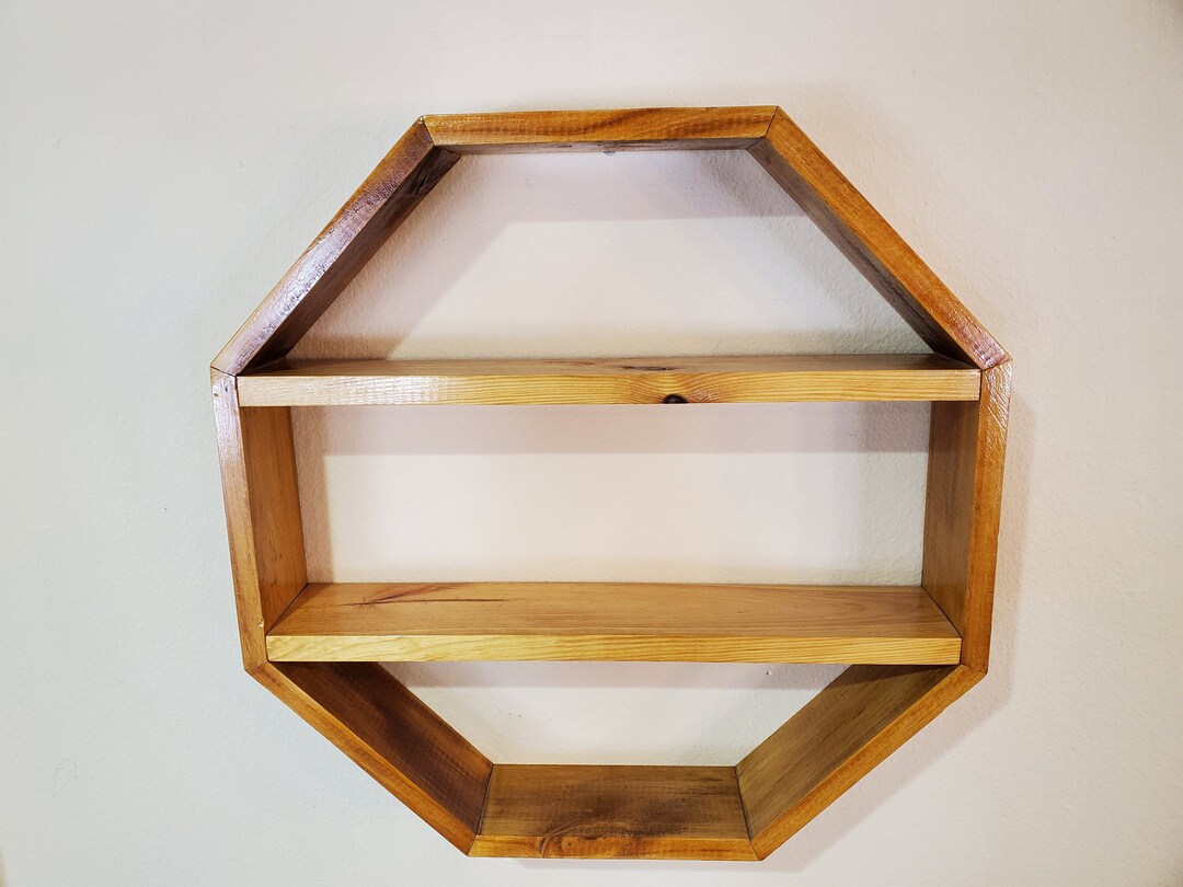 Reclaimed Wood Octagon Shelf Etsy