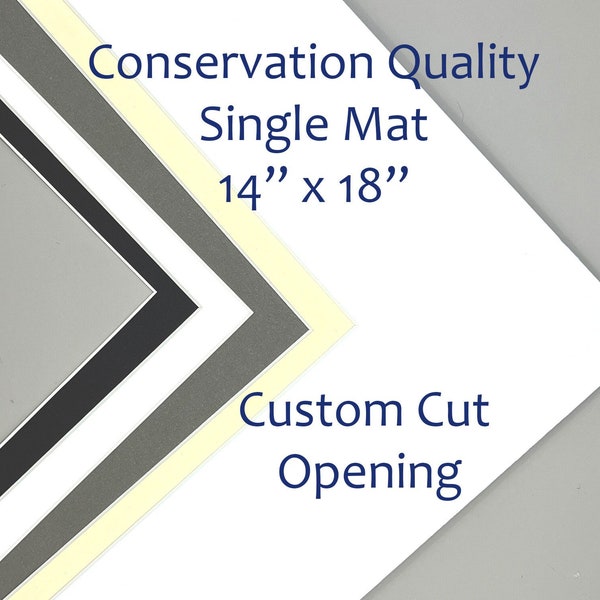 Custom cut matboard 14x18 picture frame mat cut to your opening size