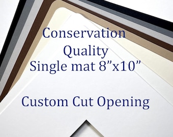 8x10 Photo Mat custom cut to fit your art conservation archival matboard