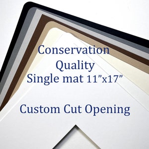 Photo mat 11x17 Matboard for picture framing cut to any opening size