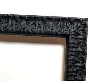 Black vintage ornate traditional frame for wedding, botanical or family photos picture frame 4x6 5x7 8x10 11x14