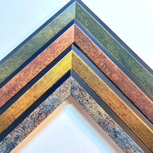 Mid-Century Modern contemporary black solid wood picture frame with color accents