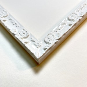White glossy ornate French country Victorian style custom picture frame 4x6 5x7 6x8 8x10 9x12 11x14