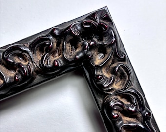 Black ornate carved vintage traditional Baroque style gothic picture frame 4x6 5x7 8x10 11x14 12x16