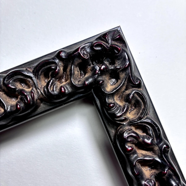 Black ornate carved vintage traditional Baroque style gothic picture frame 4x6 5x7 8x10 11x14 12x16