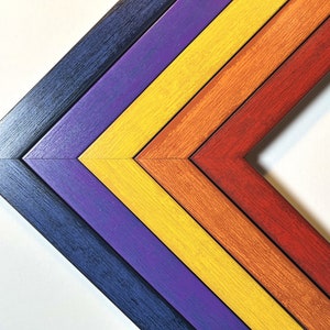 Colorful contemporary woodgrain modern farmhouse picture frame 4x6 5x7 8x10 11x14 12x16 16x20 Primary colors photo frame