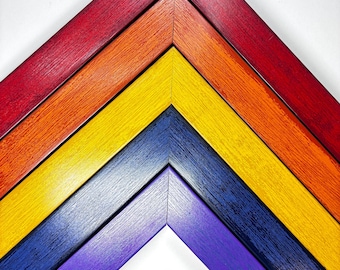 Colorful contemporary wood grain picture frame modern farmhouse photo frame in primary colors