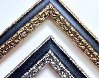 Ornate traditional gold silver and black vintage Victorian picture frame 4x6 5x7 8x10 11x14 16x20