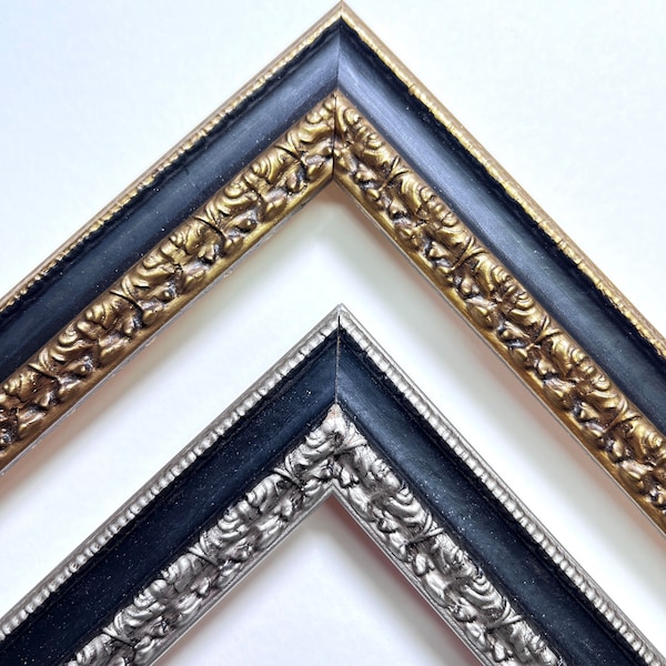 Ornate traditional gold silver and black vintage Victorian picture frame 4x6 5x7 8x10 11x14 16x20