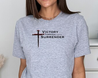Victory Through Surrender, Men and Women's Unisex Softstyle T-Shirt