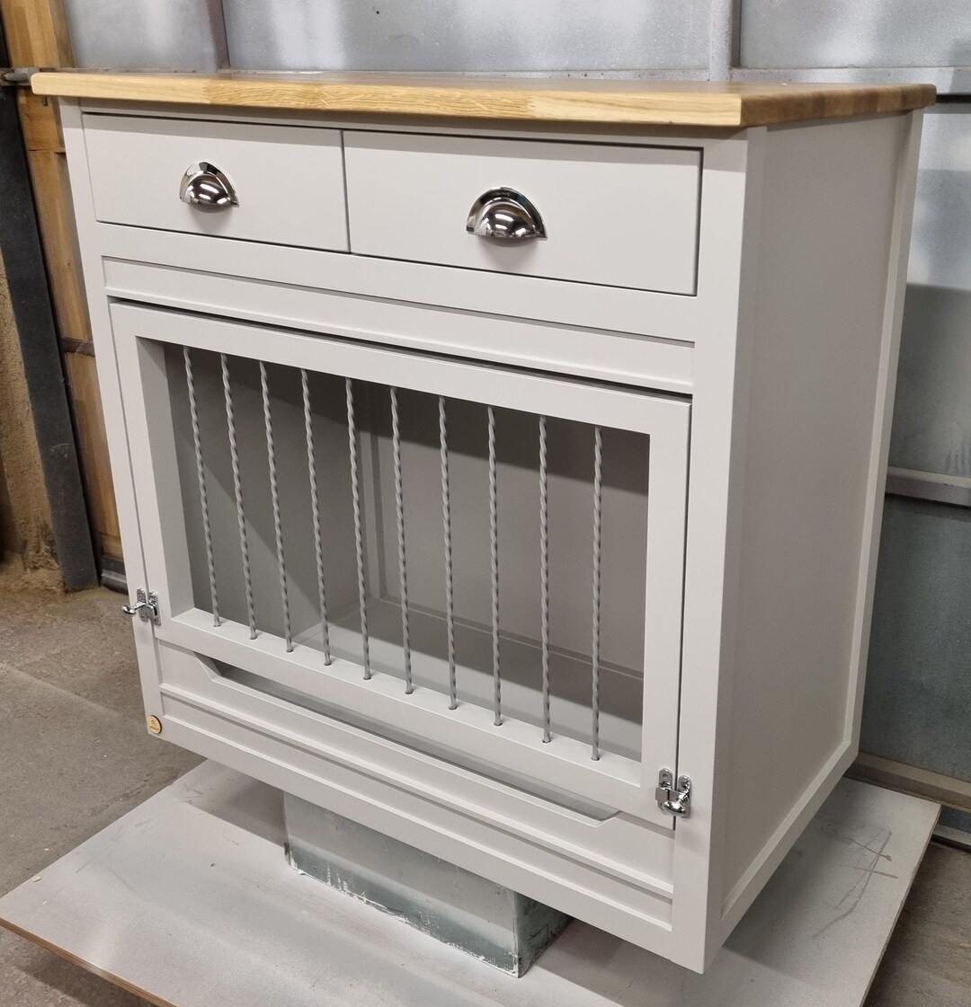Image showcasing Large Bespoke Handmade Wooden Dog Crate Sideboard Furniture - Etsy